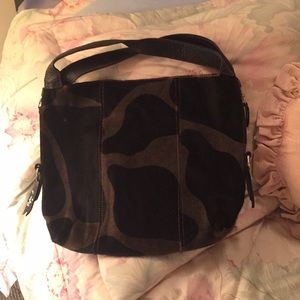 Animal print fur bag